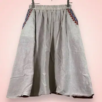 Ray Cassin 무릎 기장 플레어 스커트 화이트 흰색 [ F ]