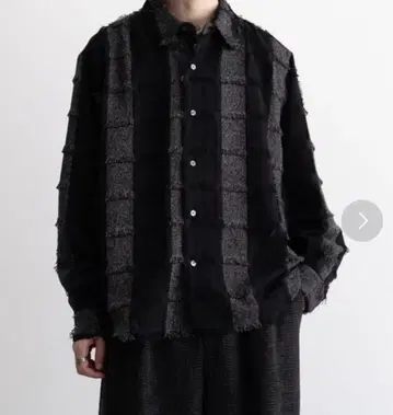 [ 미사용 새상품 ] 캐스퍼 존 바리아스 루즈 셔츠 -체크 프린지- M