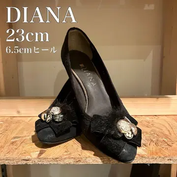DIANA 다이애나 펌프스 23cm 6.5cm 힐 블랙 퍼 비쥬