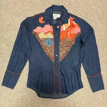 [레어] 자수 데님 셔츠 긴팔