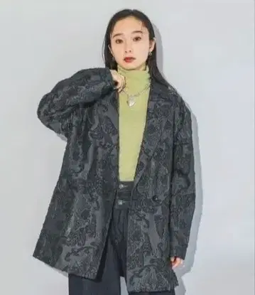 미사용 새상품 JEANASIS 다마스크 자카드 테일러드 자켓