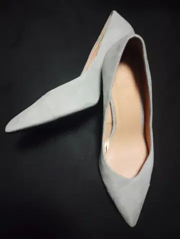 [ ZARA TRF ] 스웨이드 8cm 하이힐 그레이 40