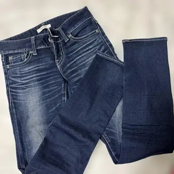 슬림 레그 MOUSSY 다크 블루 스키니 데님 25