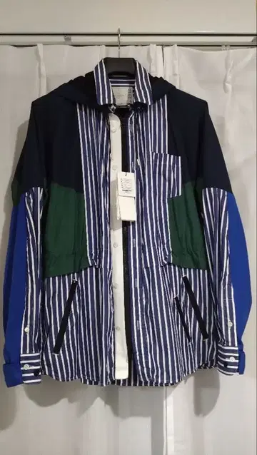 Sacai 나일론 셔츠 자켓 사이즈 2 21-02582 블루 계열