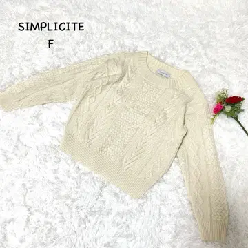 시리시티 [ F ] 케이블 니트 스웨터 긴팔 아이보리 울 워셔블