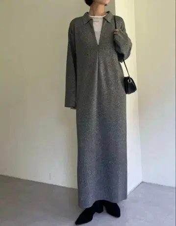 미사용 새상품*오메카시 Omekashi 프론트 지퍼 니트 롱 원피스