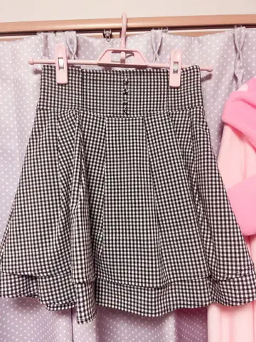 evelyn 에블린 더블 플레어 sk 깅엄 체크