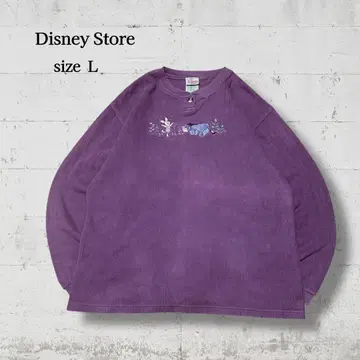 Disney Store 피글렛 & 이요르 자수 상의 보라 계열 핑크 L