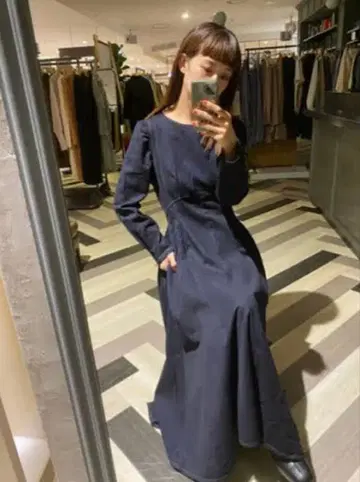 moussy 데님 원피스 블랙