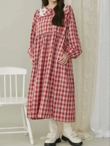 메리제니 merry jenny 뱅글 프릴 칼라 원피스 레드