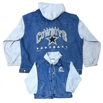 90s NFL COWBOYS 데님 도킹 후드티 자켓