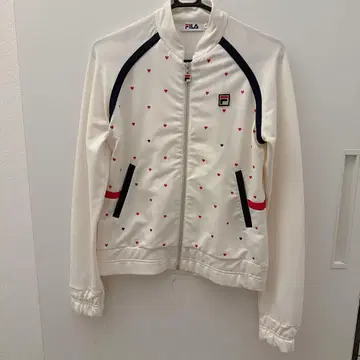 FILA 여성용 자켓 M 화이트 하트 무늬 트랙 자켓