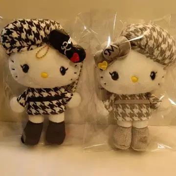 헬로키티 마스코트 홀더 흑백 걸리시 쌍둥이 코디 2세트
