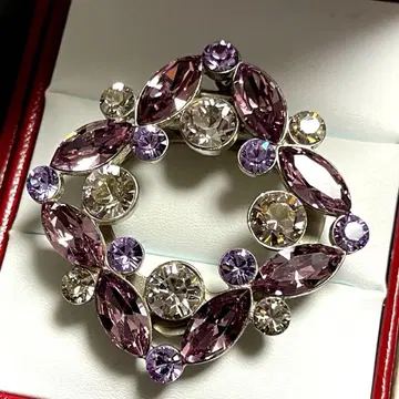 RELIANCE 골드 퍼플 컬러 스톨 스카프 클립