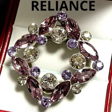 RELIANCE 골드 퍼플 컬러 스톨 스카프 클립