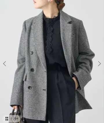 IENA 하운드투스 체크 W 브레스트 자켓 36 이에나