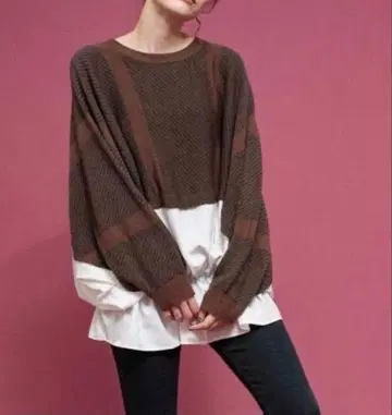 OSMOSIS 자카드 니트 절개 돌먼 풀오버