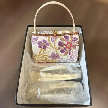 꽃무늬 자수 일본 의류용 백과 신발 세트