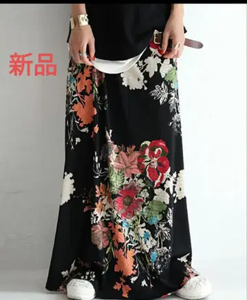 안티카 롱 스커트 일본풍 패턴 꽃무늬