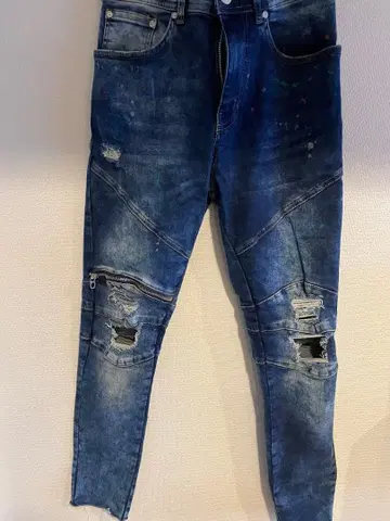 ZARA 데미지 가공 슬림핏 데님