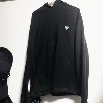 EDWIN FLE 블랙 후드 부착 긴팔 후드티