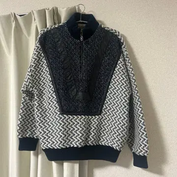 GABRIELLE 트위드 패턴 하이넥 스웨터