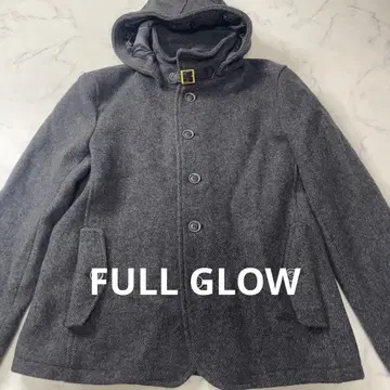 FULL GLOW 후드 부착 울 코트 L 사이즈 그레이