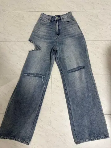 하이웨스트 와이드 데님 팬츠 S 사이즈