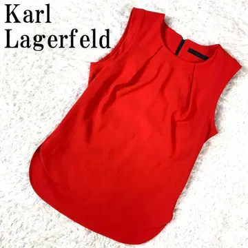 Karl Lagerfeld 슬리브리스 블라우스 레드 FR36 B7386