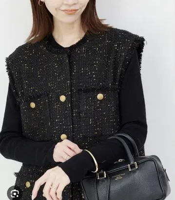 slobe iena 슬리브리스 베스트 트위드 프린지