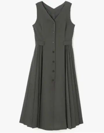 내추럴 뷰티 베이직 사이드 플리츠 점프 스커트 차콜 그레이