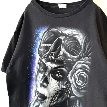 델타 프로 웨이트 마녀 장미 페이스 티셔츠 블랙 블랙 구제 의류