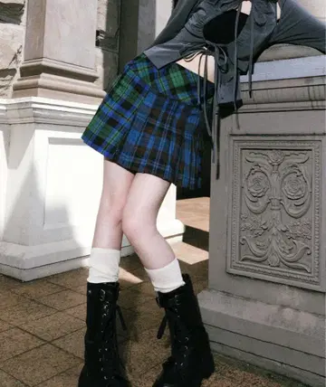 WHO's WHO gallery 체크 미니 플리츠 스커트