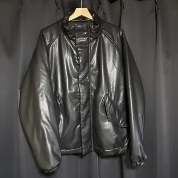 [ 새상품 ] MONO-MART 인조 가죽 레더 블루종 M 사이즈 블랙