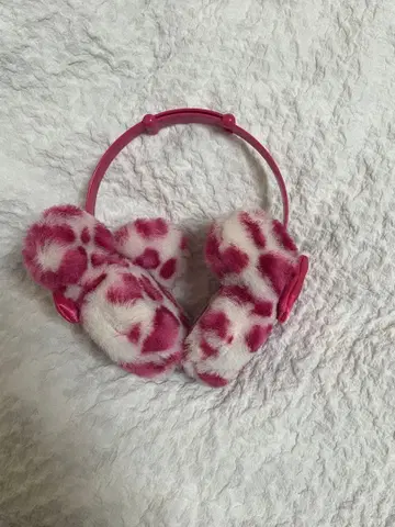 핑크 레오파드 무늬 미니 귀도리