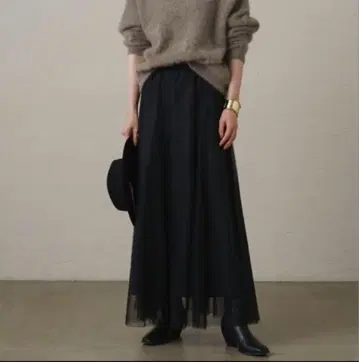 라운지 드레스 튤 플레어 스커트 2way 블랙