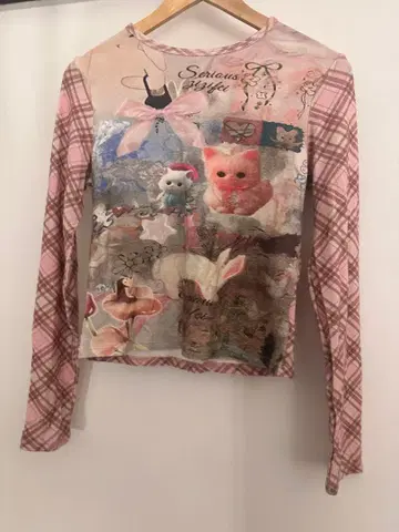 SERIOUS ZILIFEI 프린트 긴팔 T셔츠 M