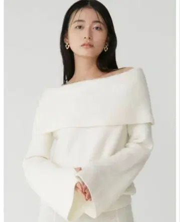 Lagunamoon 오프숄더 플레어 슬리브 니트 풀오버