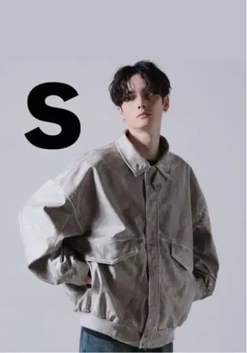 클레일 CLEL 하이 빈티지 디자인 인조 가죽 블루종 S