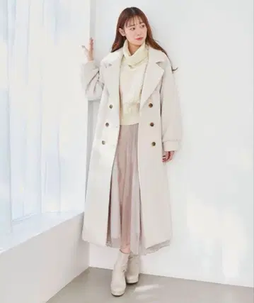 MAJESTIC LEGON 백 디자인 체스터 코트 M