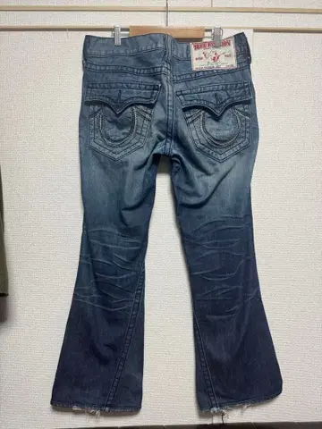 트루 릴리젼 레인보우 조이 34 사이즈 플레어 팬츠