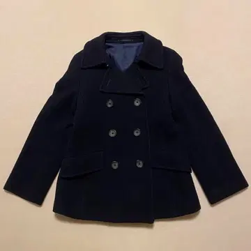 마가렛 하우엘 피 코트 캐시미어 혼방 네이비