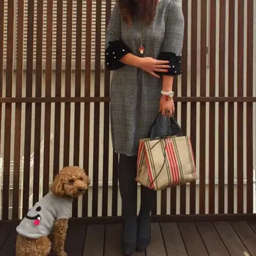 [새상품급] 스트로베리 필드 글렌체크 원피스 퍼 펄