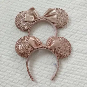 미키 귀 2개 세트 머리띠 로즈 골드