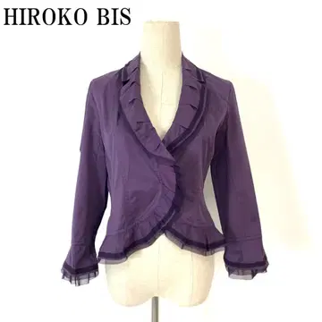 히로코비스 히로코코시노 테일러드 자켓 면 레이스 보라색 9 B63