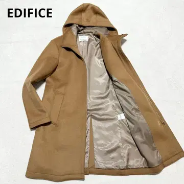 컨디션 최상 에디피스 멜톤 울 후디드 코트 카멜 베이지 L