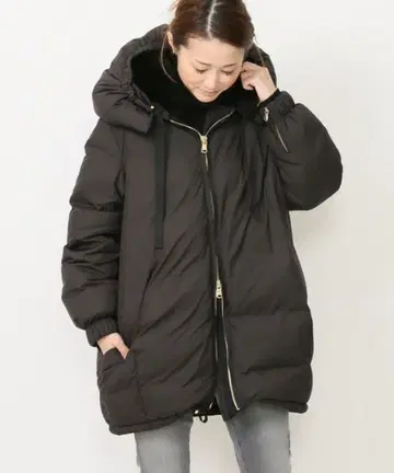 두지엠 클라세 후드 다운 블랙