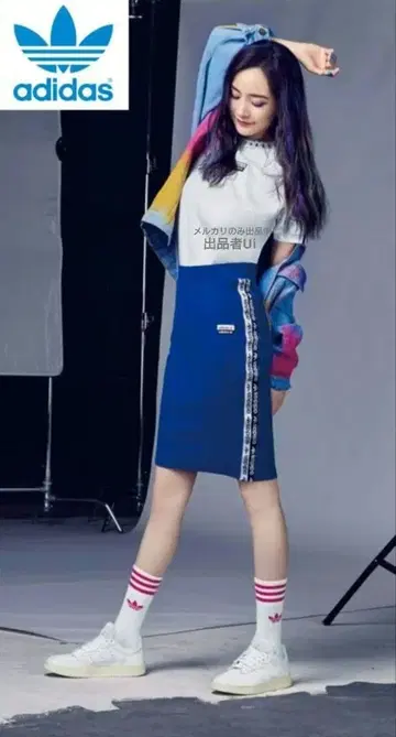 아디다스 오리지널 브랜드 테이프 타이트 스커트