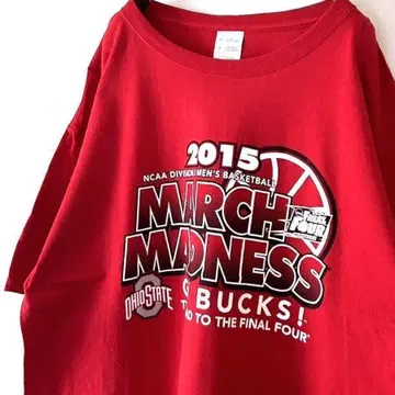 NCAA MARCH MADNESS 티셔츠 L 레드 빨간색 구제 의류