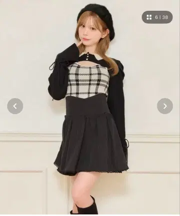 소매 리본 니트 앙상블